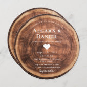 Wedding Wood Cut Unique Custom Invitation Kaart (Voorkant / Achterkant)