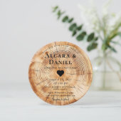 Wedding Wood Cut Unique Custom Invitation Kaart (Staand voorkant)