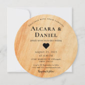 Wedding Wood Cut Unique Custom Invitation Kaart (Voorkant)