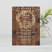 Wedding Wood Herfst in Love Krans Party Uitnodigin Kaart (Staand voorkant)