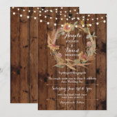 Wedding Wood Herfst in Love Krans Party Uitnodigin Kaart (Voorkant / Achterkant)