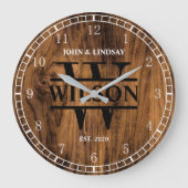 Wedding Wood Texture Grote Klok (Voorkant)