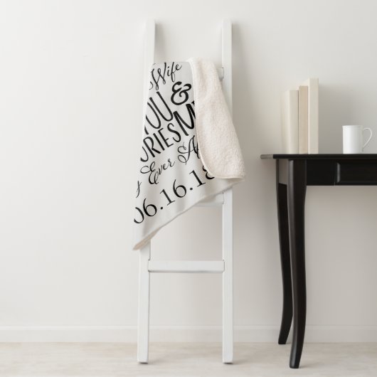 Wedding Word Art Collage Sherpa Deken (In situ)