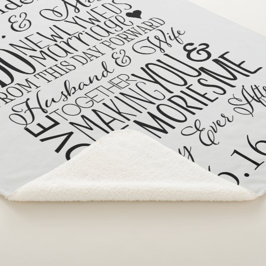 Wedding Word Art Collage Sherpa Deken (3/4)