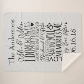 Wedding Word Art Collage Sherpa Deken (Voorkant (horizontaal))