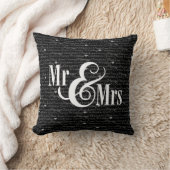 Wedding Words B&W "Mr & Mrs." kussen, gepersonalis Kussen (Deken)