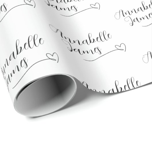 Wedding Wrapping Paper Couples Names Giftwrapping Cadeaupapier (Rol Hoek)