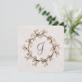 Wedding Wreath op Damask Vow Renewal Kaart (Staand voorkant)