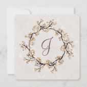 Wedding Wreath op Damask Vow Renewal Kaart (Voorkant)