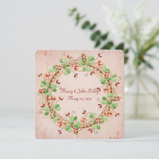 Wedding Wreath Vow Renewal Kaart (Staand voorkant)