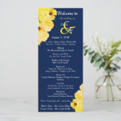 Wedding Yellow Roses & Daisies Programma Programmakaart (Staand voorkant)