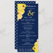 Wedding Yellow Roses & Daisies Programma Programmakaart (Voorkant / Achterkant)