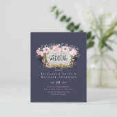 WEDDING - Zilver Rosegold Floral Girly Glitter (Staand voorkant)