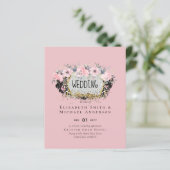 WEDDING - Zilver Rosegold Floral Girly Glitter (Staand voorkant)