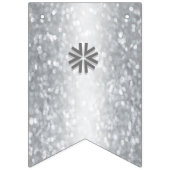 ☆WEDDING☆ Zilveren Glitter Look Vlaggetjes (Eerste vlag)