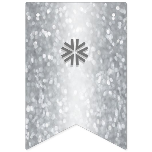 ☆WEDDING☆ Zilveren Glitter Look Vlaggetjes (Eerste vlag)