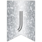 ☆WEDDING☆ Zilveren Glitter Look Vlaggetjes (Derde vlag)