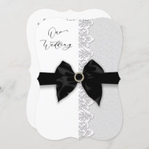 Wedding, Zwarte Bow/Ribbon, Lace (Faux)-grens