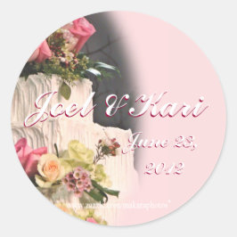 WeddingCakeSticker-aanpassen Ronde Sticker