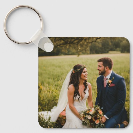 WeddingCouple Metalen Vierkante Sleutelhanger, 2.2 Sleutelhanger (Voorkant)
