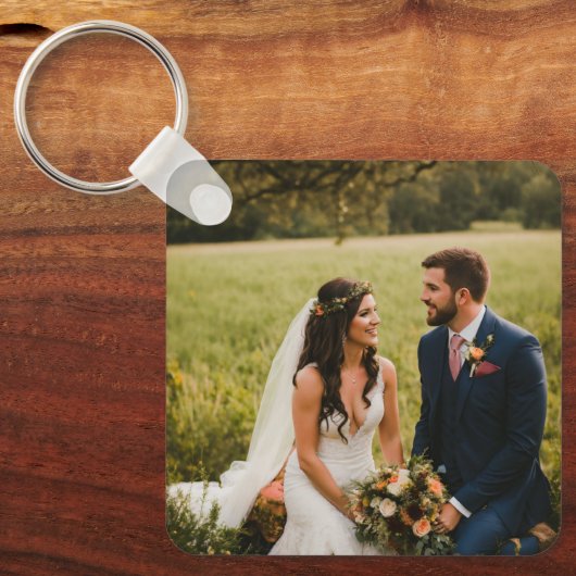 WeddingCouple Metalen Vierkante Sleutelhanger, 2.2 Sleutelhanger (Voorkant)
