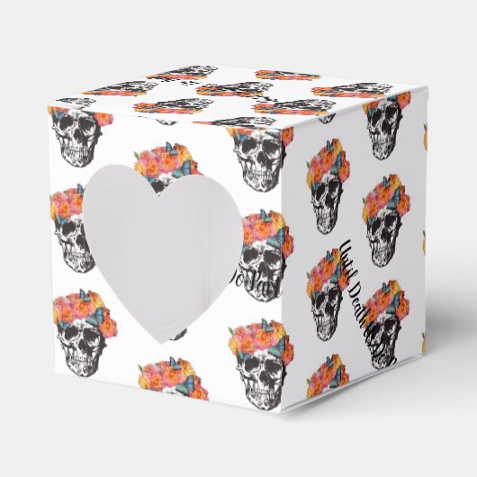 WeddingFavour Box Skull Art tot de dood ons deelne Bedankdoosjes (Voorkant Zijde)
