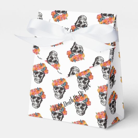 WeddingFavour Box Skull Art tot de dood ons deelne Bedankdoosjes (Voorkant Zijde)