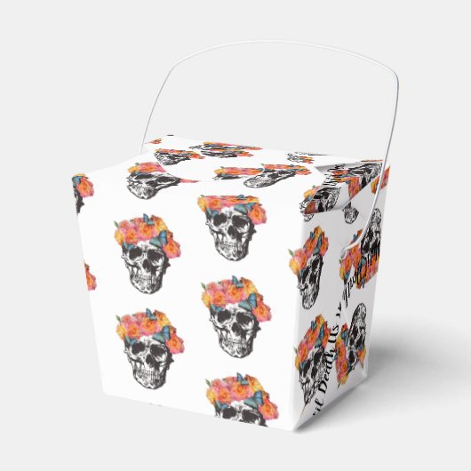 WeddingFavour Box Skull Art tot de dood ons deelne Bedankdoosjes (Voorkant Zijde)