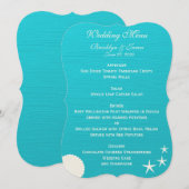 Weddingmenu met schelpen op het strand op maat gem kaart (Voorkant / Achterkant)