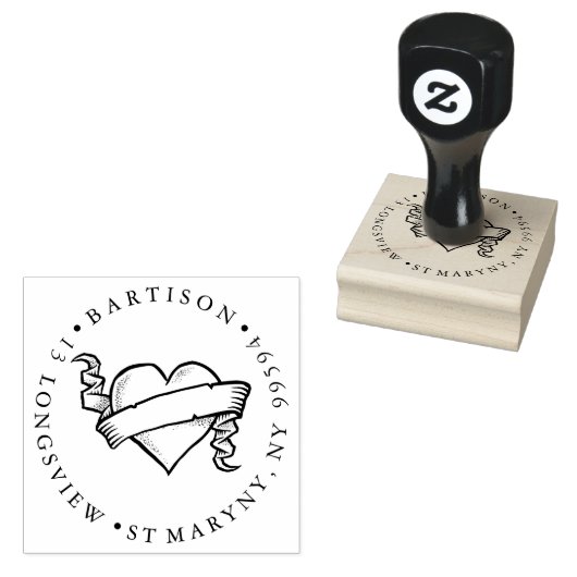 weddingplanner HART ROND RETOURADRES Rubberstempel (Gestempeld)