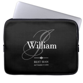 Weddings Beste man Gift Personalized Moderne Cool Laptop Sleeve