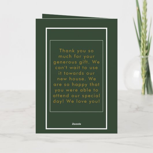 Weddings Groen Gepersonaliseerd Dank je kaarten (Achterkant)