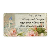 Weddings Hipster Rozen Rustige houten kleding Etiket (Voorkant)