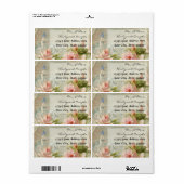 Weddings Hipster Rozen Rustige houten kleding Etiket (Full Sheet)