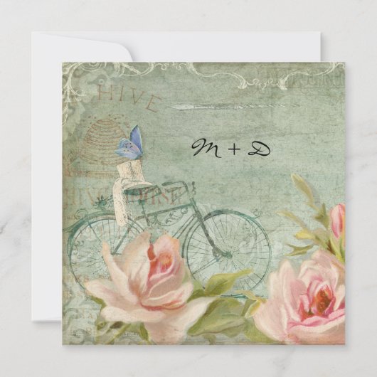 Weddings Hipster Rozen Rustige houten kleding Kaart (Achterkant)