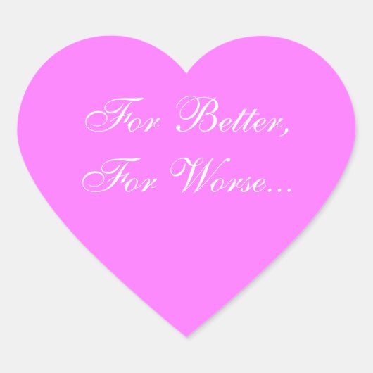 Weddings Invite Fuchsia Pink Hart Sticker (Voorkant)