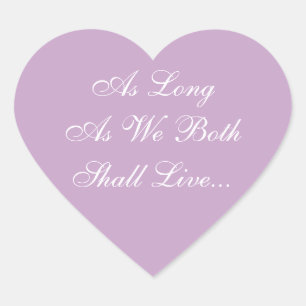 Weddings nodigt Lila uit Hart Sticker