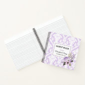 Weddings Paarse Love Damask Guest Book Notebook Notitieboek (Binnen)