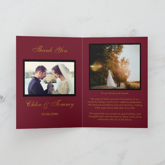 Weddings Red Gepersonaliseerd Bedankt kaarten (Binnen)