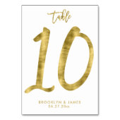 Weddingstabel Gold Foil-effect nummer 10 Kaart (Achterkant)