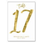 Weddingstabel Gold Foil-effect nummer 17 Kaart (Achterkant)