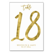 Weddingstabel Gold Foil-effect nummer 18 Kaart (Achterkant)
