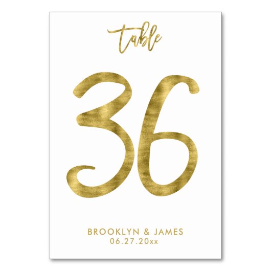 Weddingstabel Gold Foil-effect nummer 36 Kaart (Voorkant)