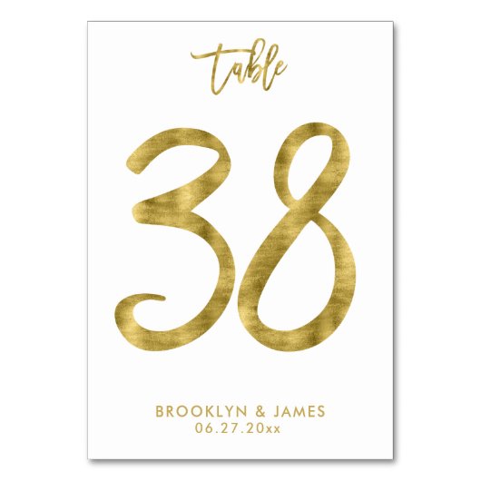 Weddingstabel Gold Foil-effect nummer 38 Kaart (Achterkant)