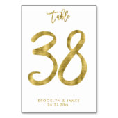 Weddingstabel Gold Foil-effect nummer 38 Kaart (Voorkant)