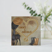 WEDDINVITATIE VOOR COWBOY EN Paarden Kaart (Staand voorkant)