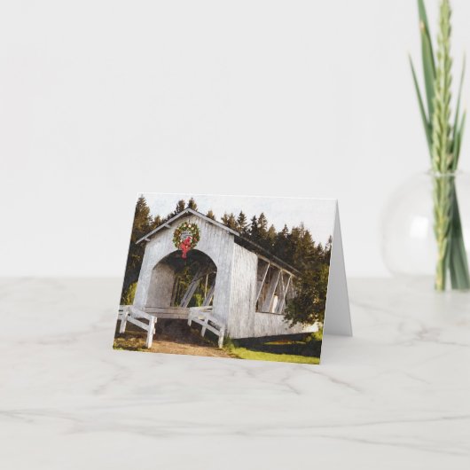 Weddle Behandelde Kerstmis van de Brug Feestdagen Kaart (Voorkant)