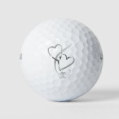 ***WEDDRUKKEN EN HARTEN** GOLF BALL GOLFBALLEN (Voorkant)