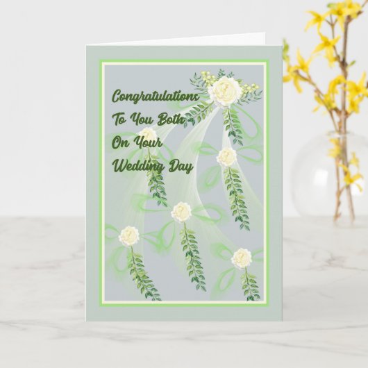 Wededag met Rozen Kaart (Gele Bloem)