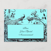 WEDENDE TORTELDUIFJES MONOGRAM zwart-wit blauw Briefkaart (Achterkant)